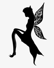 Clipart Sitting Fairy Silhouette Variation Png Sitting - Blue Fairy Png, Transparent Png, Free Download
