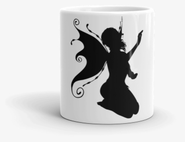 Ornate Sitting Fairy Silhouette 2400px Mockup Front - Transparent Fairy Silhouette, HD Png Download, Free Download