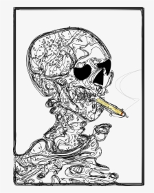 Skull Smoking Clip Arts - صور تلوين عن التدخين, HD Png Download, Free Download