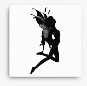 Female Fairy Silhouette Canvas Mockup Wall Original - Fairy Silhouette, HD Png Download, Free Download