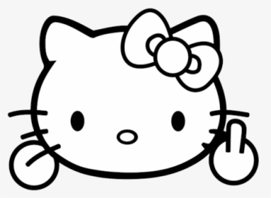 Hello Kitty Middle Finger Funny Graphics Design Dxf - Hello Kitty Pirate, HD Png Download, Free Download