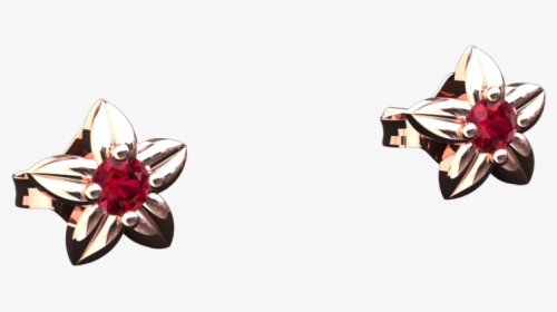 Ruby Flower Earrings In 14k Gold Style - Earrings, HD Png Download, Free Download