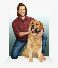 Dean And Cas At The Finish Line - Golden Retriever, HD Png Download, Free Download