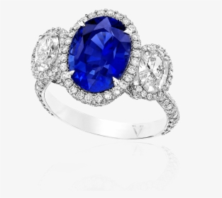 Blue Sapphire And Diamond Ring - Blue Sapphire Ring Png, Transparent Png, Free Download