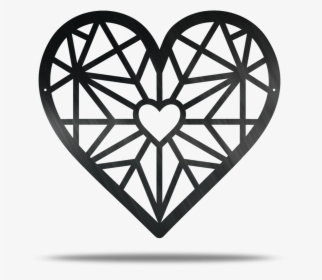 Geometric Heart Pattern Wall Art, HD Png Download, Free Download
