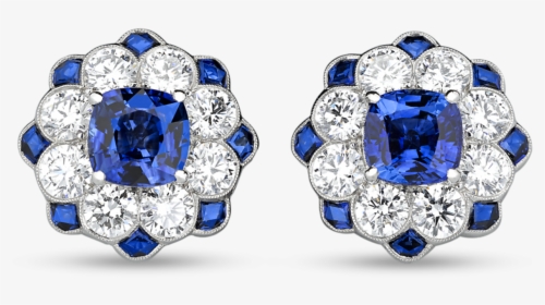 Blue Sapphire And Diamond Earrings, - Blue Sapphire, HD Png Download, Free Download
