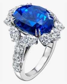 Gemstone Diamond Rings Fine - Harry Winston Sapphire Ring Price, HD Png Download, Free Download