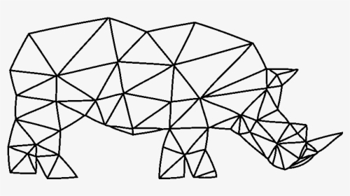 Geometric Angular Rhino Black And White Lines - Minimalist Png, Transparent Png, Free Download