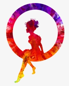 Topaz Sapphire Ruby Fairy Sitting In A Circle Silhouette - Sitting Girl Silhouette Png, Transparent Png, Free Download