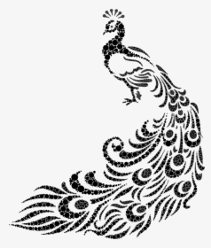 Art,monochrome Photography,body Jewelry - Black And White Peacock Art, HD Png Download, Free Download