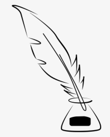 Black And White Drawing - Quill And Ink Clip Art, HD Png Download, Free Download
