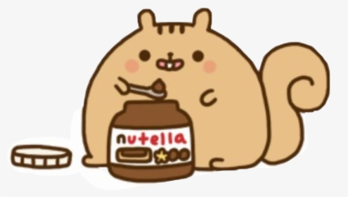 Pusheen Squirrel Eating Nutella Clipart , Png Download - Cute Squirrel Eating Nutella, Transparent Png, Free Download