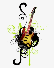 Poster Material Illustration Guitar Instrument Musical - Guitar Vector, HD Png Download, Free Download
