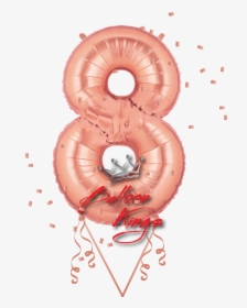 Rose Gold Number - Star Letter 8 Balloon Gold, HD Png Download, Free Download