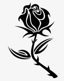 Black Rose Drawing Clip Art - Black Rose Line Art, HD Png Download, Free Download
