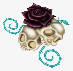 Colorful Skulls, Black Roses, Skull Design, Scrap, - Day Of The Dead Skeleton Art, HD Png Download, Free Download