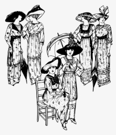 Six Ladies In Hats Clip Arts - Ladies Suit Line Art Png, Transparent Png, Free Download
