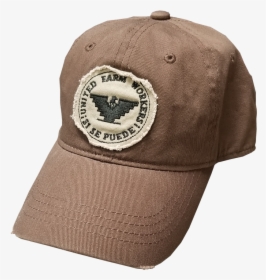 Distressed Brown Cap With Logo Patch - Baseball Cap, HD Png Download, Free Download