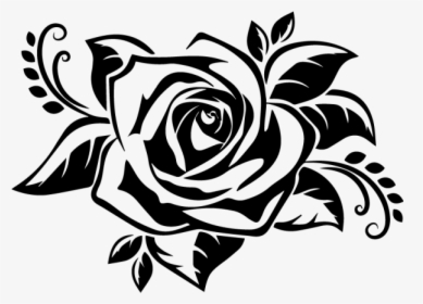 Stencil Drawing Silhouette Rose - Stencil Rose, HD Png Download, Free Download
