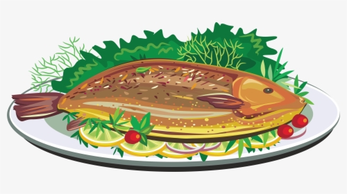 Fried Fish Dish Clip Art - Fish Dish Clipart, HD Png Download, Free Download