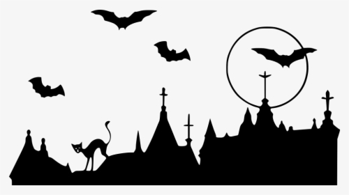 Halloween Bat Free Png Image - Transparent Background Halloween Silhouette Clipart, Png Download, Free Download