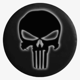 Glowing Punisher Skull Jeep Off Road Rv Camper Spare - Red And Black Punisher Logo, HD Png Download, Free Download