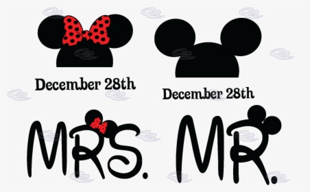 Mr Mrs Mickey Minnie Mouse Heads With Custom Wedding - Mickey Mouse Y Minnie Mrs, HD Png Download, Free Download