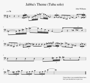 Jabba S Theme Tuba Solo Sheet Music For Tuba Download - Meme Tuba Sheet Music, HD Png Download, Free Download