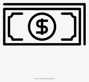Dollars Coloring Page - Dollar Bills Icon Png, Transparent Png, Free Download