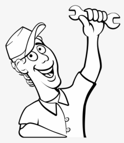 Technician - Mechanic Black And White, HD Png Download, Free Download
