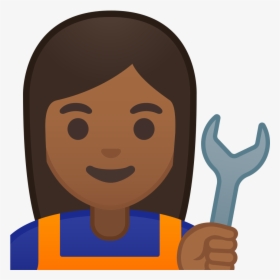 Woman Mechanic Medium Dark Skin Tone Icon - Woman Mechanic Emoji, HD Png Download, Free Download