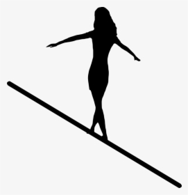 Silhouette, Woman, Balancing, Walking, Risk, Target - Female Tightrope Walker Silhouette, HD Png Download, Free Download