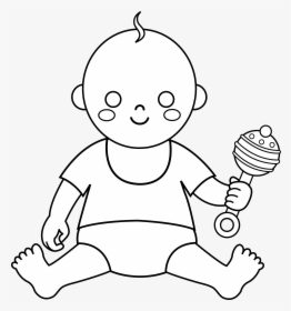Transparent Baby Hand Png - Baby Sitting Down Outline, Png Download, Free Download