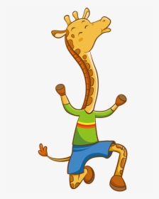 Cartoon Hand-painted Giraffe Free Picture - Cartoon Giraffe In Sport, HD Png Download, Free Download