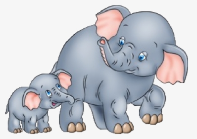 Elephant Cartoon Clip Art - Elephant And Baby Clipart, HD Png Download, Free Download