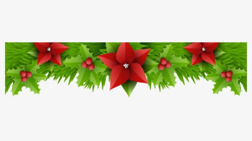 Christmas Decorations Clipart Borders Png , Png Download - Christmas Leaves Border, Transparent Png, Free Download