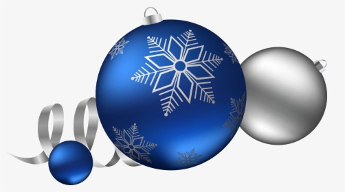 Blue & Silver Christmas Decorations Blue Silver Christmas - Christmas Ball Blue Png, Transparent Png, Free Download