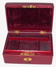 Antique Red Leather Jewellery Box Transparent Image - Jewelry Box Transparent Background, HD Png Download, Free Download