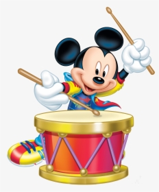 Mickey Mouse With Drum Transparent Png Clip Art Imageu200b - Mickey Mouse Drum, Png Download, Free Download