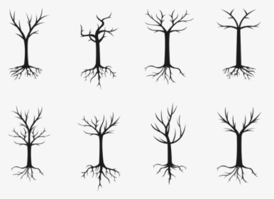 Tree With Roots Silhouette Vector - Transparent Background Tree Roots Silhouette, HD Png Download, Free Download