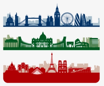 Paris London Skyline Silhouette - City Skyline Vector Silhouette London, HD Png Download, Free Download