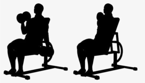 Seated Dumbbell Curls Png Transparent Images - Silhouette, Png Download, Free Download