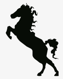 Horse Rearing With Rider Silhouette, HD Png Download, Free Download