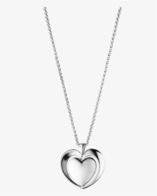 Silver Heart Pendant Png Image - Necklace, Transparent Png, Free Download
