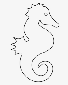 Clip Art Seahorse Clipart Black And - Sea Horse Template, HD Png Download, Free Download