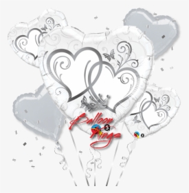 Entwined Silver Hearts Bouquet, HD Png Download, Free Download
