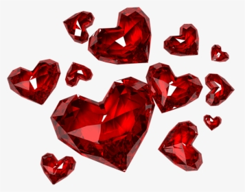 Diamond Hearts Png Clipart - Red Crystal Love Heart, Transparent Png, Free Download