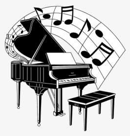 Piano Clipart Keyboard - Piano And Music Notes, HD Png Download, Free Download