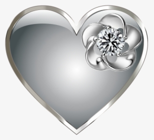 #mq #silver #diamond #heart #hearts #flower - Heart, HD Png Download, Free Download