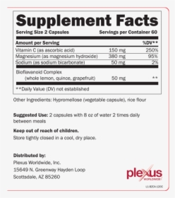 Plexus Probio5 Ingredients Label, HD Png Download, Free Download